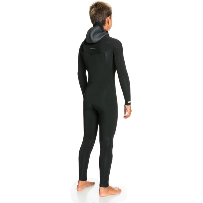 2024 Quiksilver Junior Everyday Sessions 4/3mm Chest Zip Hooded Wetsuit EQBW203007 - Black